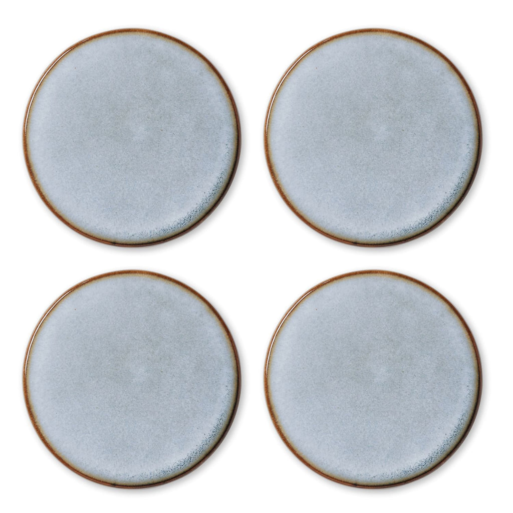 Twig and Feather - Ceramic coasters in light blue -  set of 4 by Madras Link