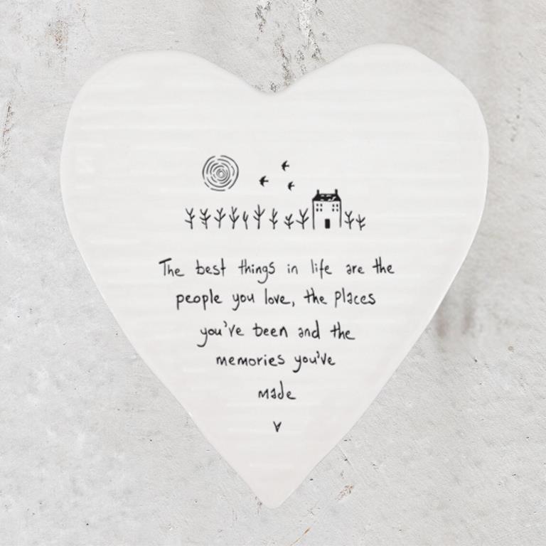 Twig and Feather porcelain coaster saying: the best things in life are the people you love