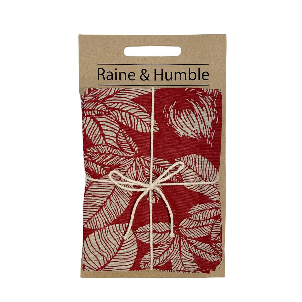 Twig and Feather Fig tree tea towel 2pk ruby by Raine and Humble