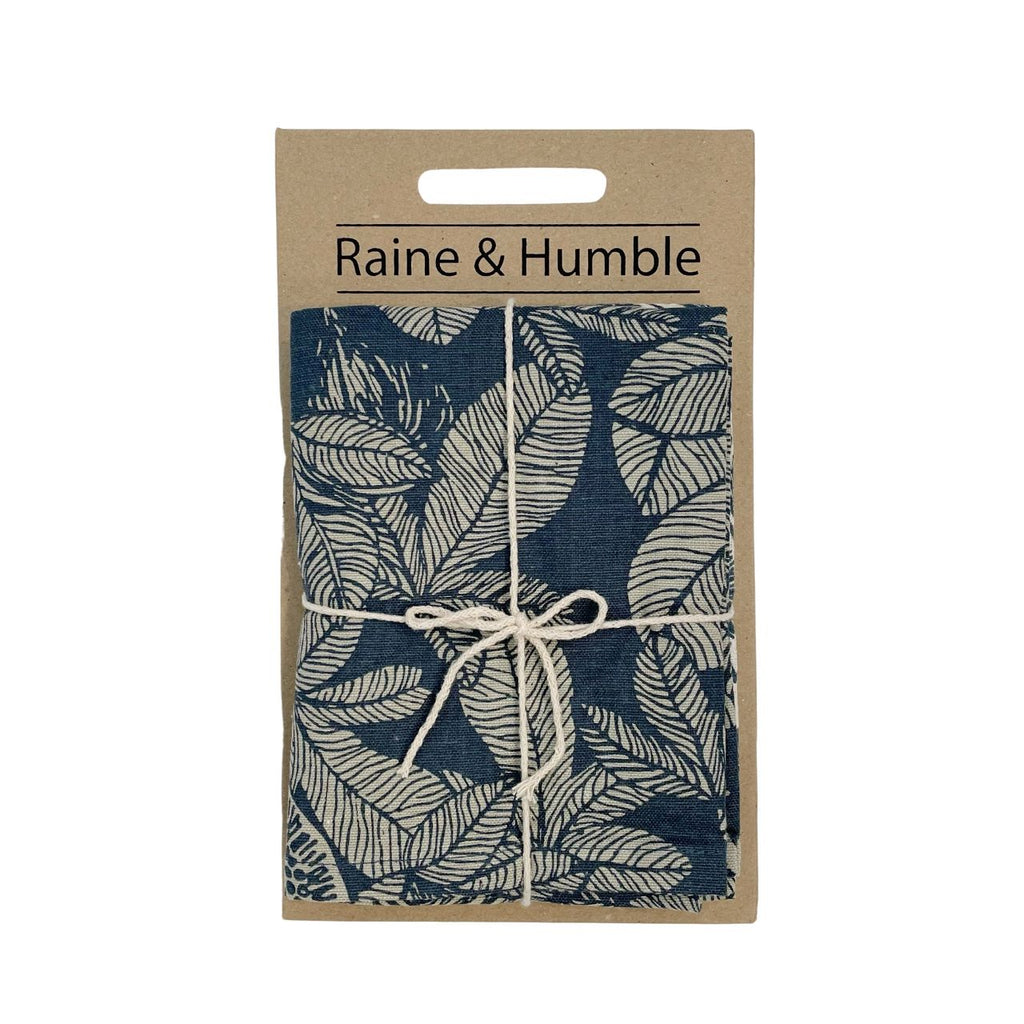 Twig and Feather fig tree tea towel slate 2pk by Raine & Humble