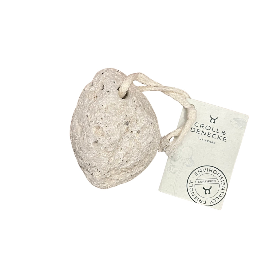 Twig and Feather - white pumice stone with rope - by Croll & Dencke