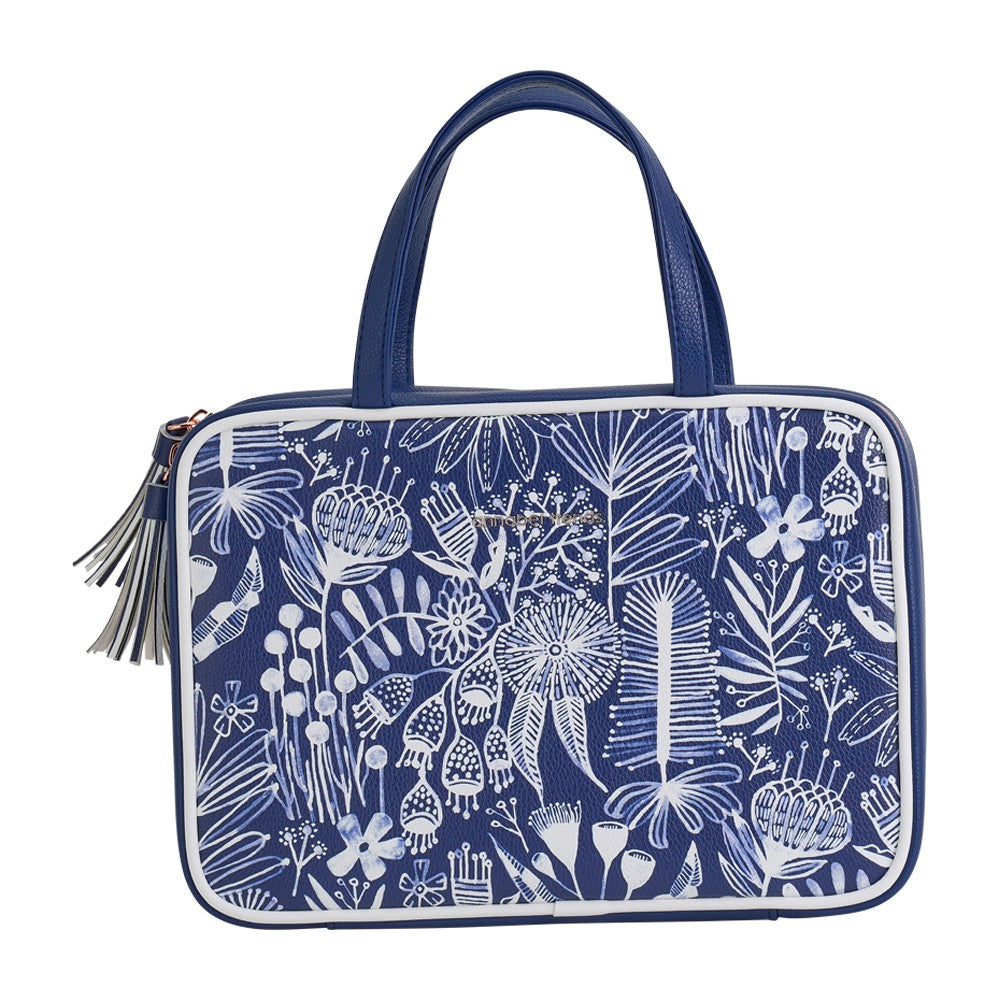Twig and Feather: Navy Natives Vanity Toiletries bag by Annabel Trends