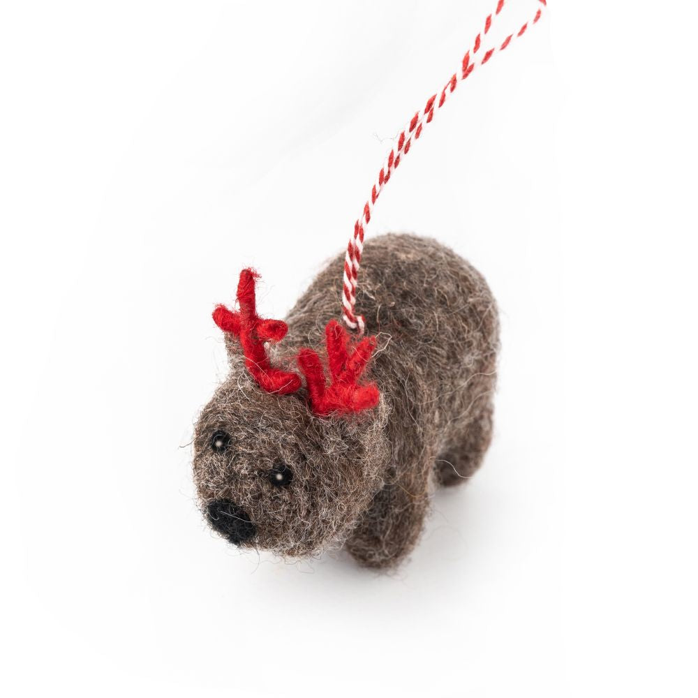 Wombat Wally - Wool Felt - Hanging Decoration