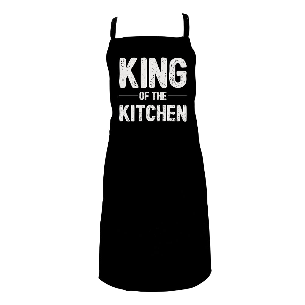 Twig and Feather - Apron in black and white, which says King of the Kitchen - by Annabel Trends