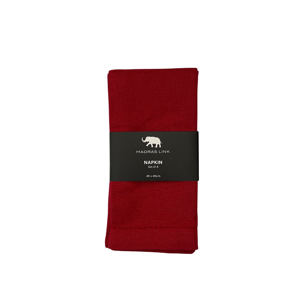 Twig and Feather berry red napkins 4pk 45cm x 45cm