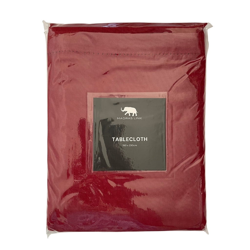 Twig and Feather Berry red table cloth 150cm x 230cm