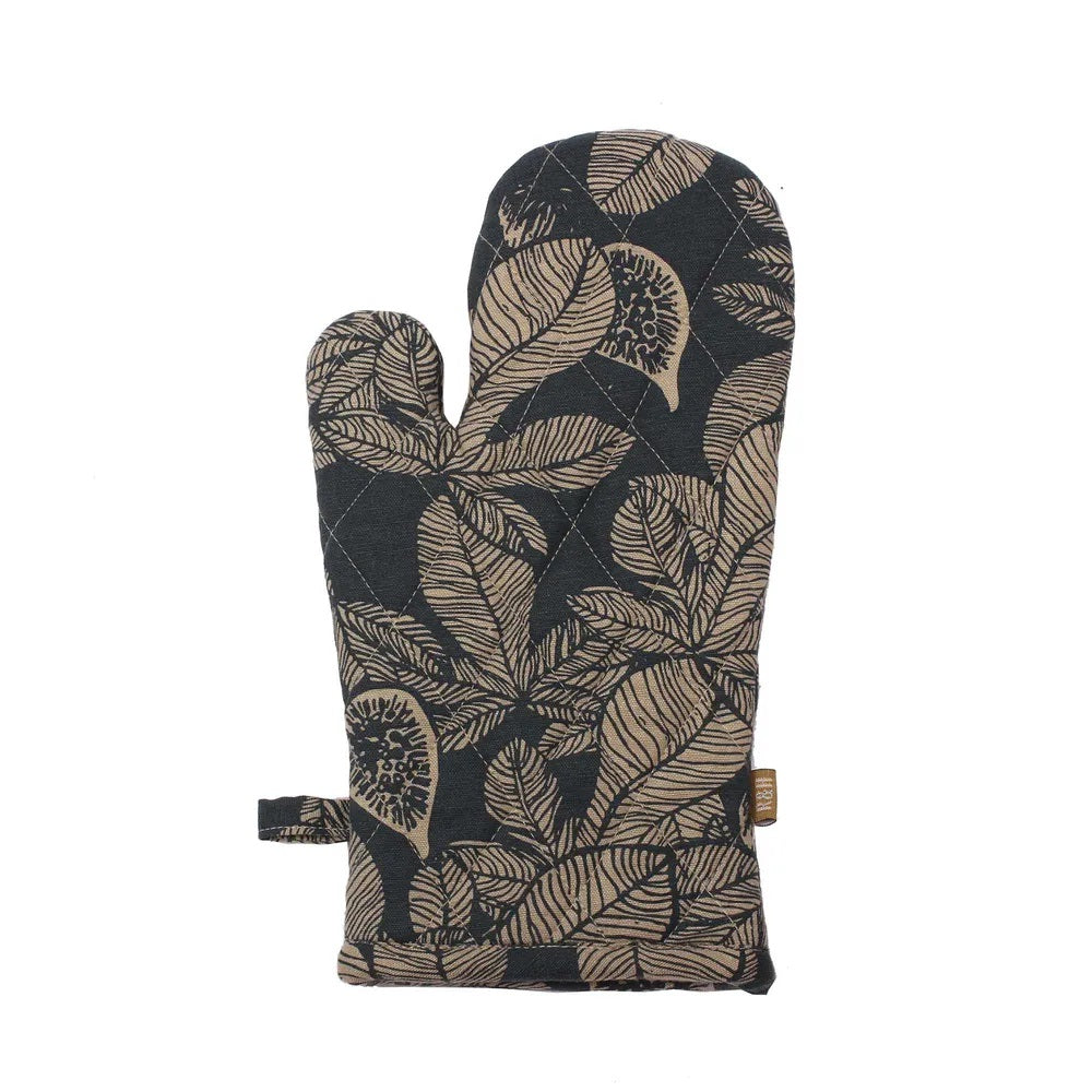 Twig and Feather fig tree single oven glove in dark slate by Raine and Humble