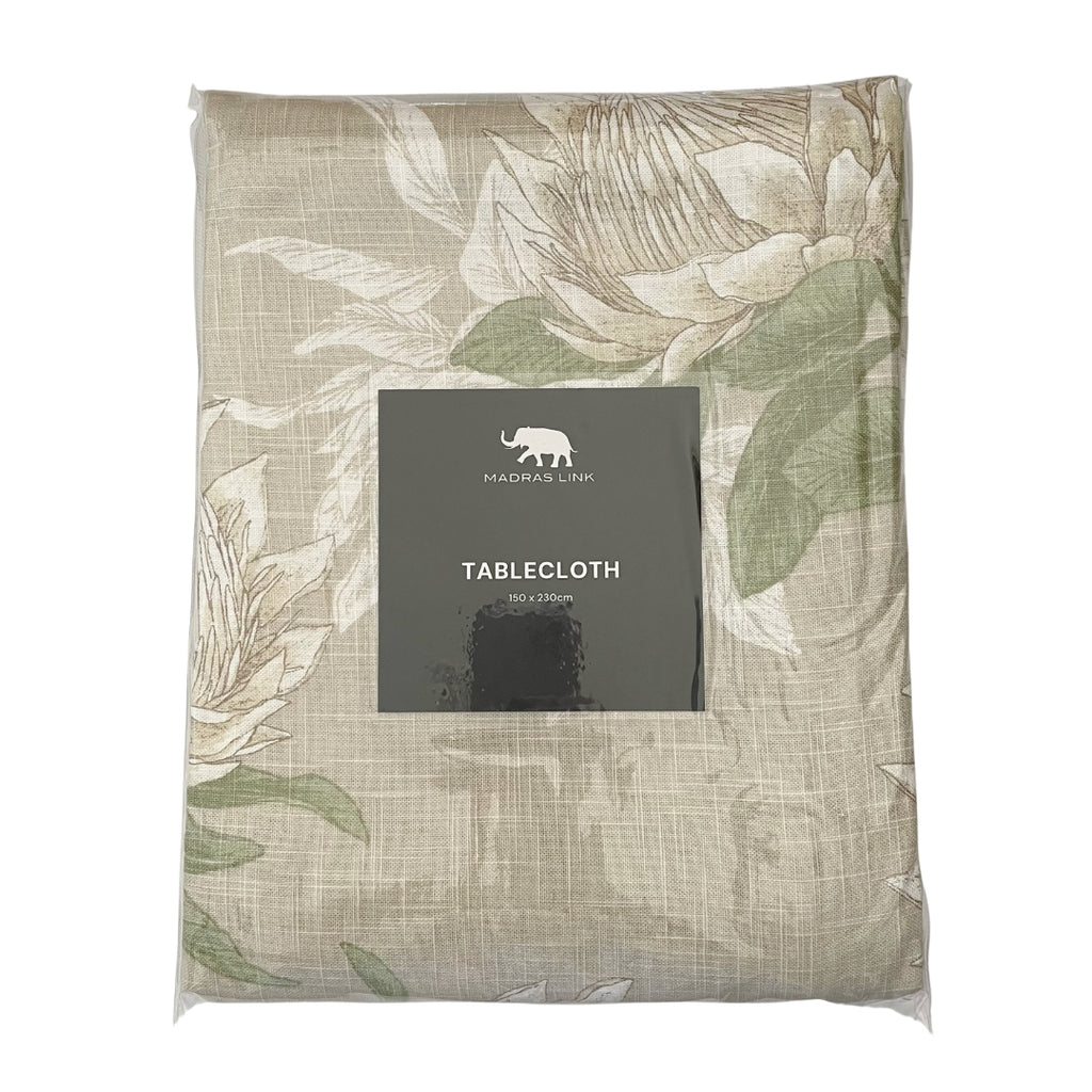 Twig and Feather king protea table cloth 150cm x 230cm 