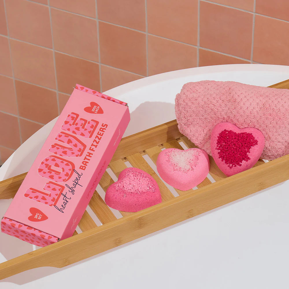 Twig and Feather Love heart shaped bath fizzers -set of 3 gift set by Annabel Trends