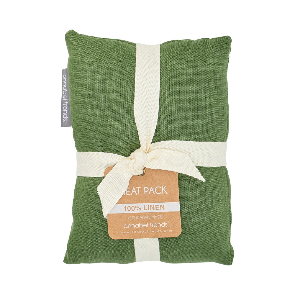 Twig and Feather Linen Heat Pillow bush green