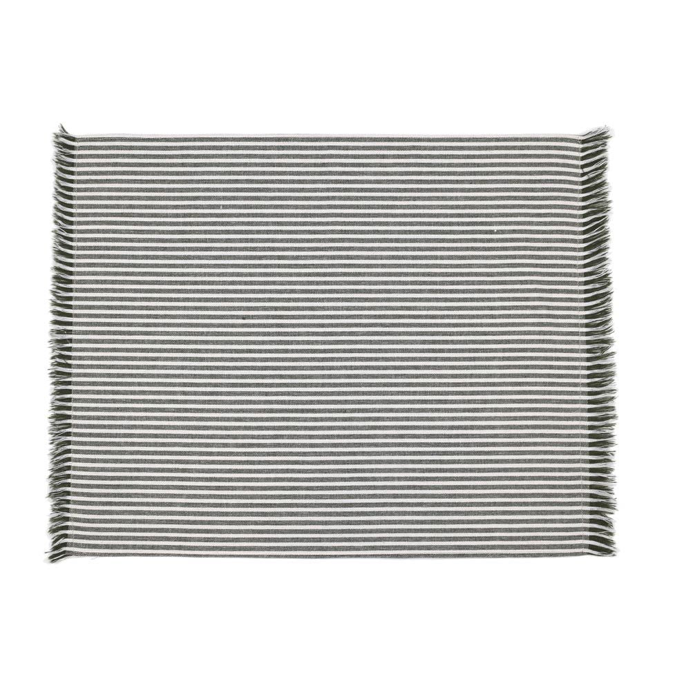 Twig and Feather abby stripe placemat olive green 4pk by Raine and Humble