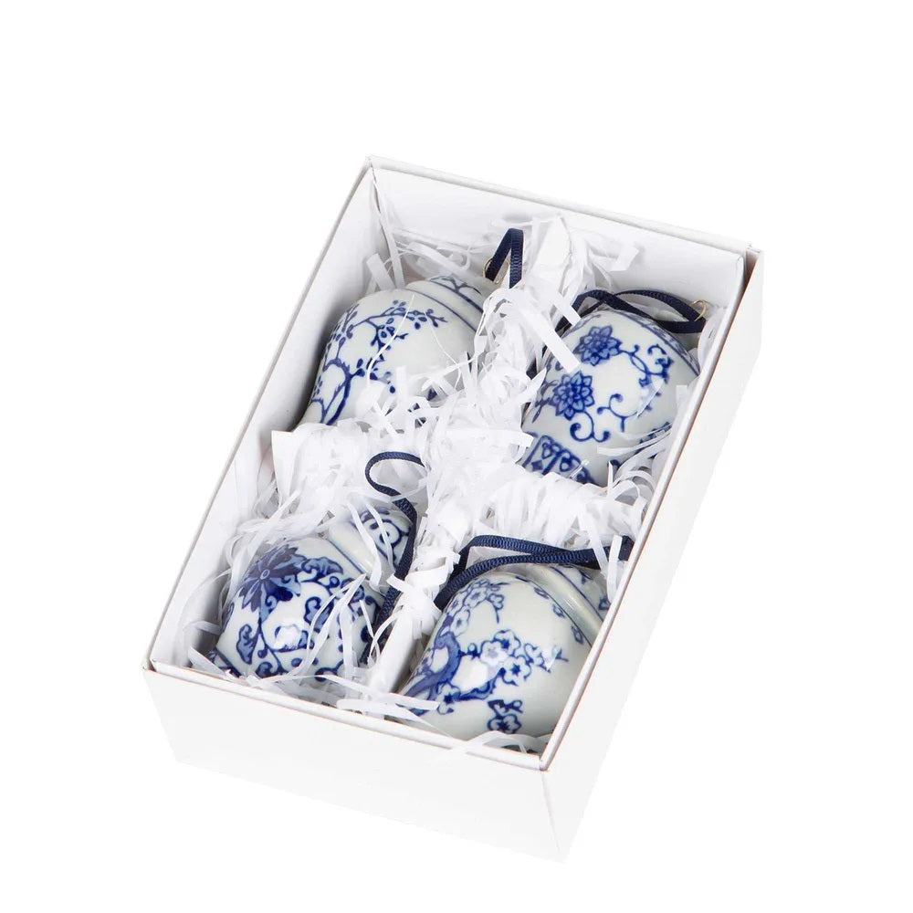 Chinoiserie Ginger Jar Ornaments – Ceramic – 4pk