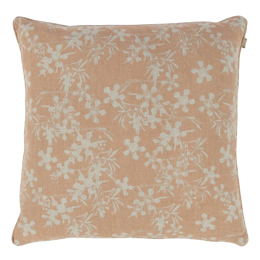 Twig and Feather cushion myrtle in clay 50cm x 50cm by Raine and Humble