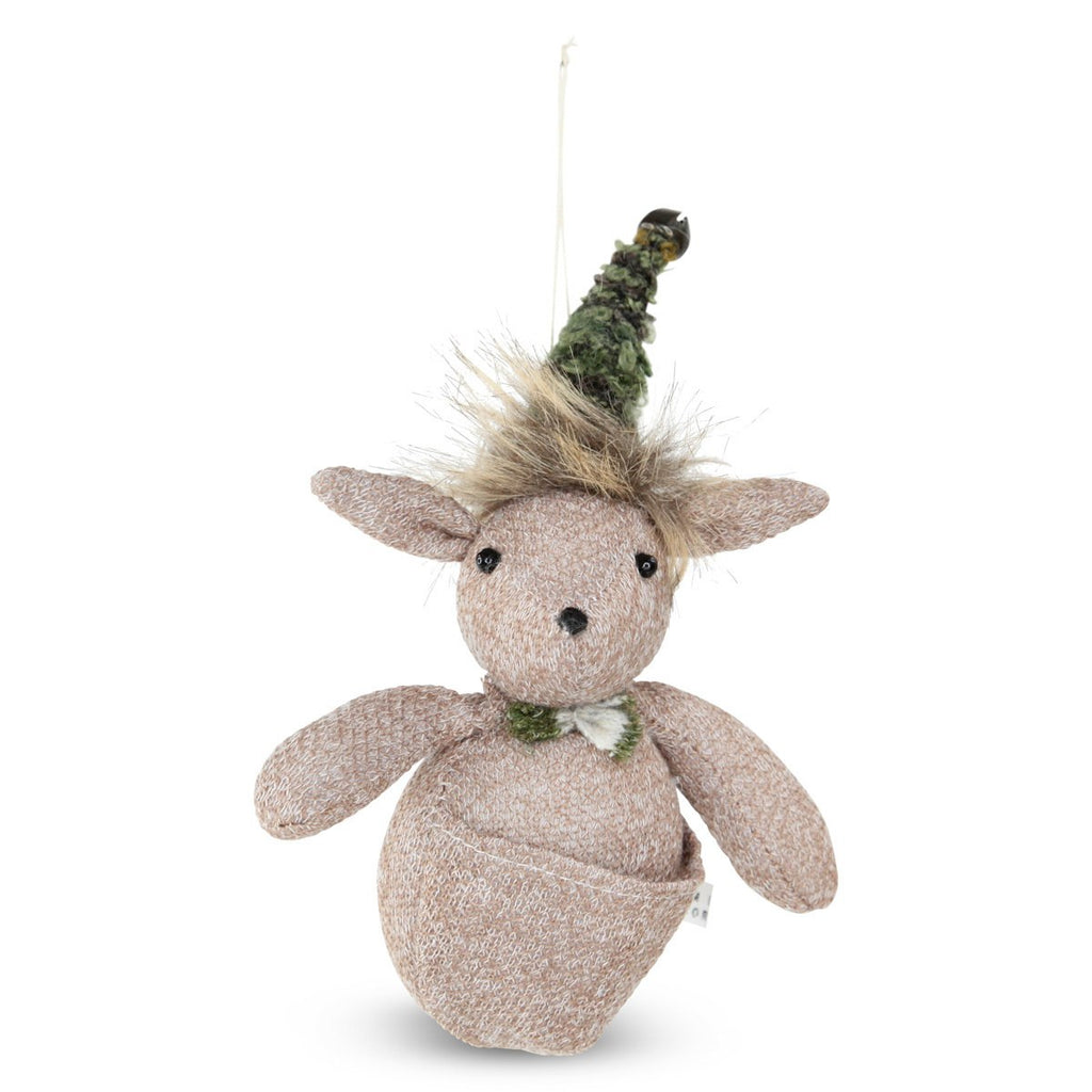 Kangaroo with Bell - Green - Hanging Decoration