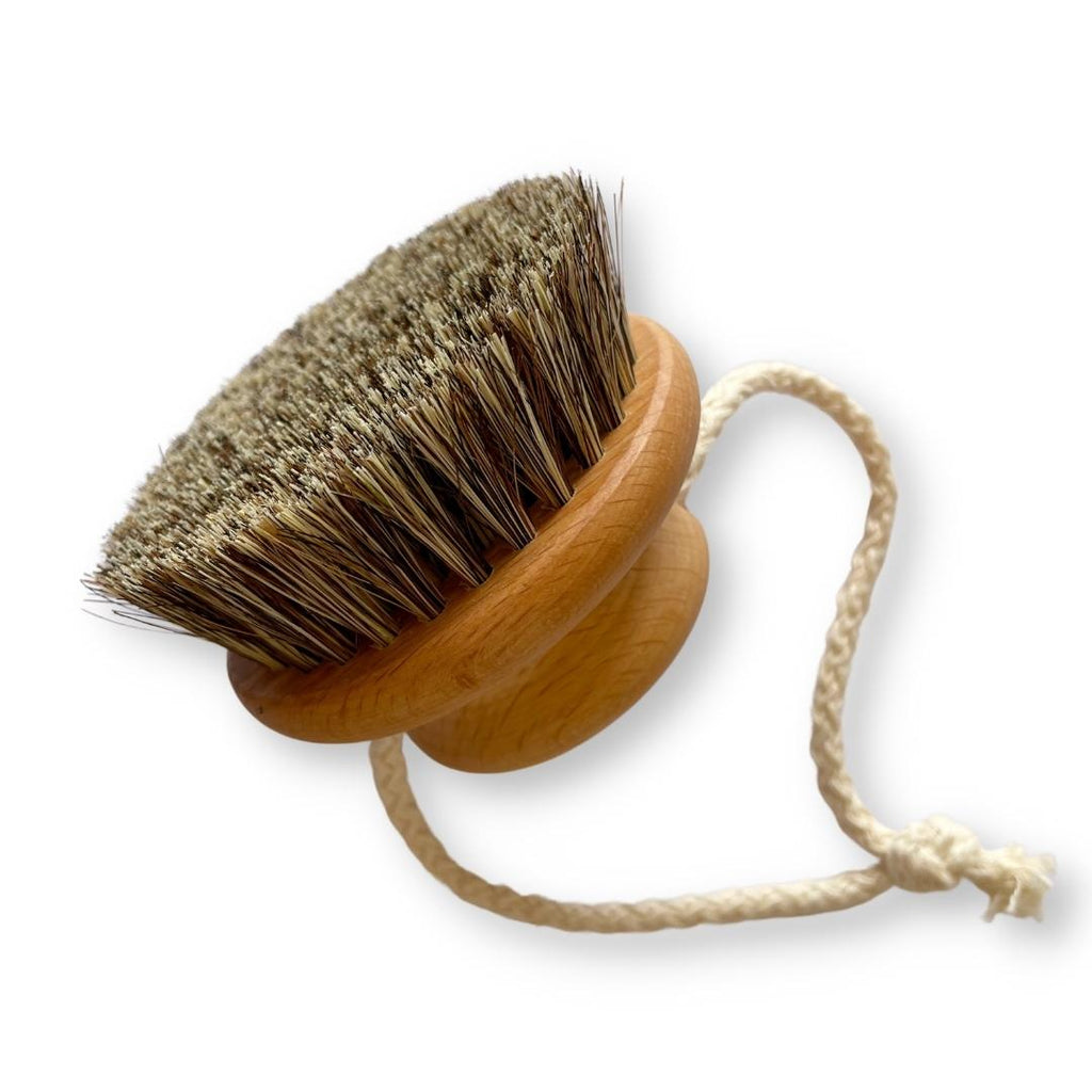 Twig and Feather massage brush with mixed fibre bristles and beechwood handle