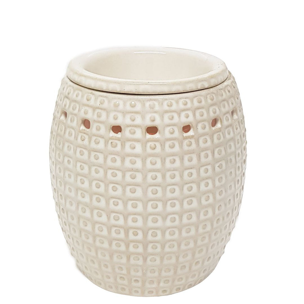 Oil Burner – Ceramic with Spotted Pattern - Ivory