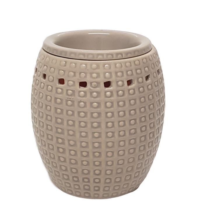 Oil Burner – Ceramic with Spotted Pattern - Taupe