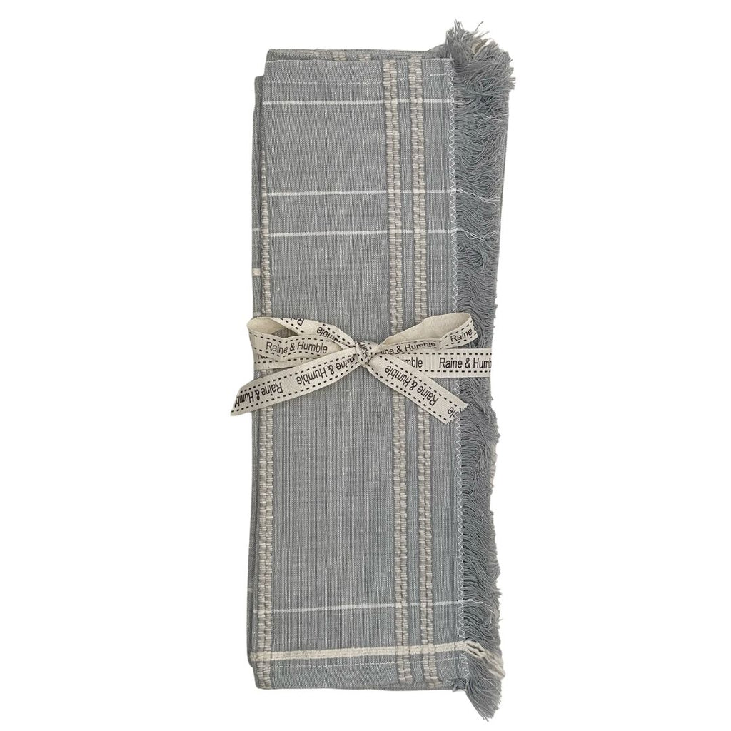 Twig and feather grey check placemats 4pk