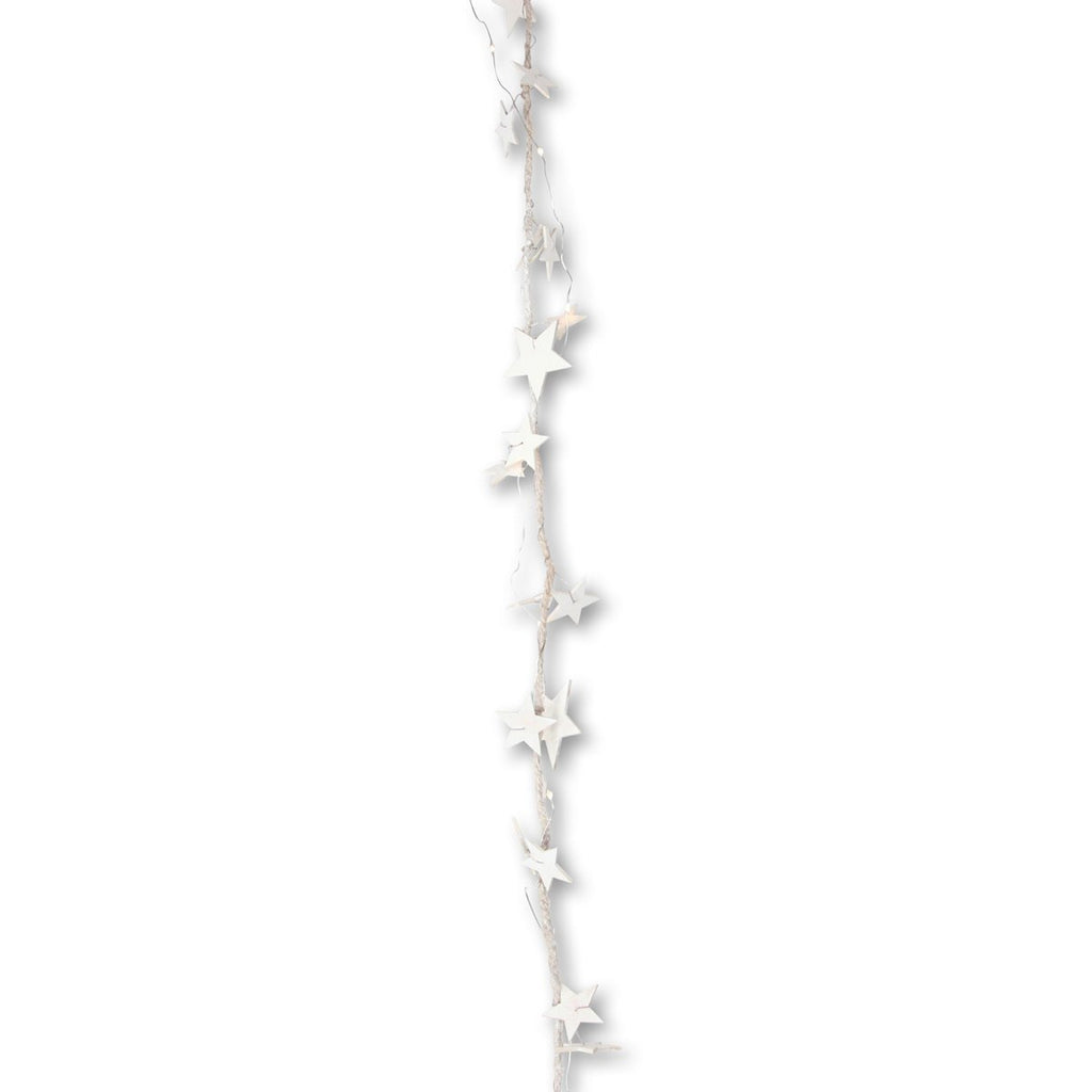 Twig and Feather white star garland with lights