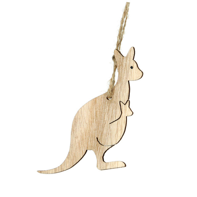 Wood kangaroo decoration hanging