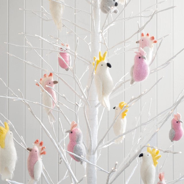 Wool Cockatoo - Pink - Hanging Decoration