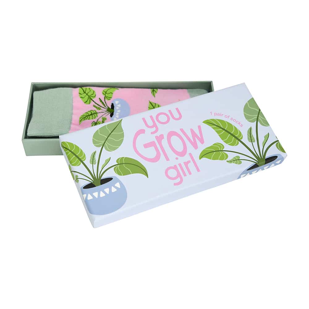 Twig and Feather boxed socks - you grow girl