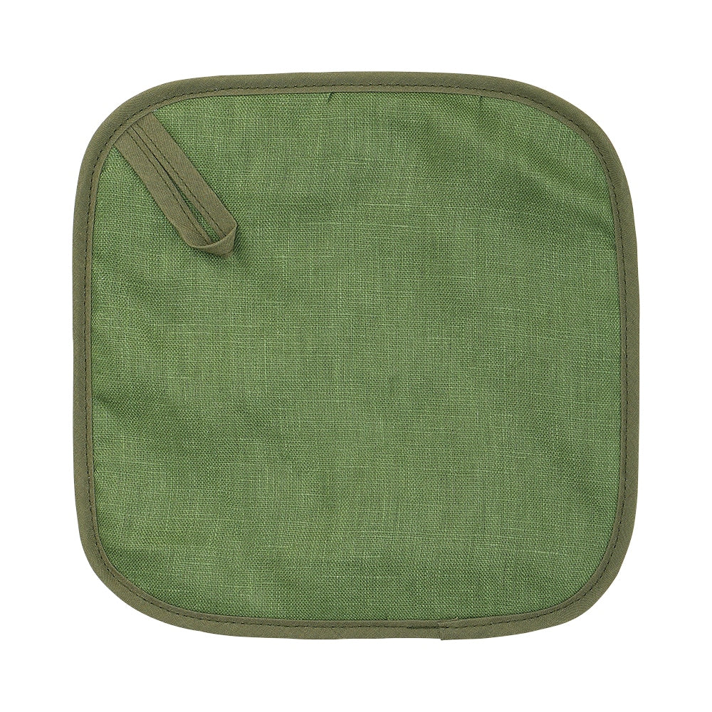 Twig and Feather linen pot holder bush green